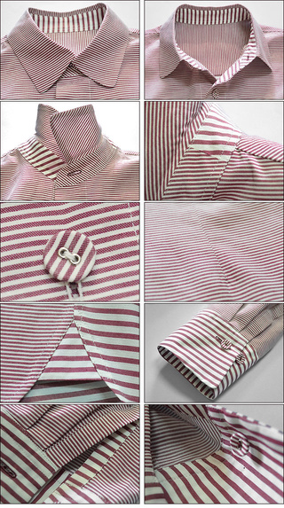 multiple core }`vRA border weave cloth mix pattern shirt umber rose1
