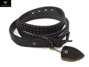 HTC BLACK(GC`eB[V[ubN)<br>#BT001 ROUGH OUT LEATHER 1inch BELT BLACK 