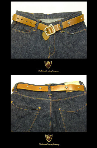 HTCiGC`eB[V[j<br>#PYRAMID L&R 1.25inch BELT L.BROWN