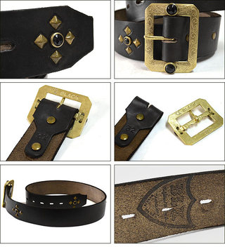 HTC BLACK BLK-H02 1.75inch BELT(HORWEEN CHROMEXCEL) BLACK/BRASS