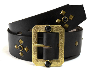 HTC BLACK BLK-H02 1.75inch BELT(HORWEEN CHROMEXCEL) BLACK/BRASS