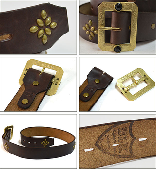 HTC BLACK BLK-H03 1.75inch BELT(HORWEEN CHROMEXCEL) BROWN/BRASS