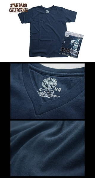 X^_[hJtHjA Standard California SD UNDERWEAR V-NECK T NAVY