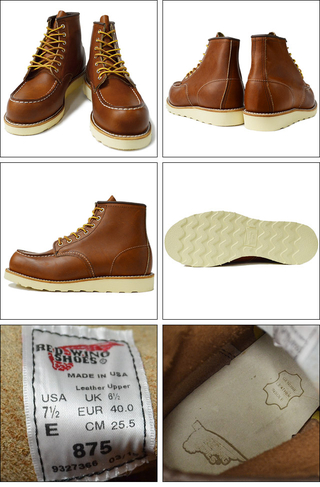 RED WING bhEBO y875zClassic Work 6" Moc-toe 875