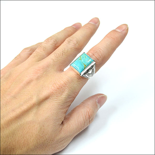 HTC #TURQUOISE RECTANGLE RING