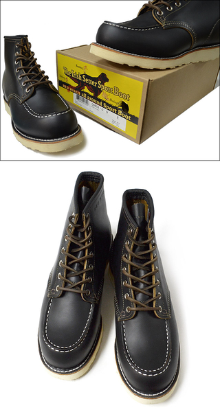 RED WING bhEBO y9874zIrish Setter 6" Moc-toe Black "Klondike"