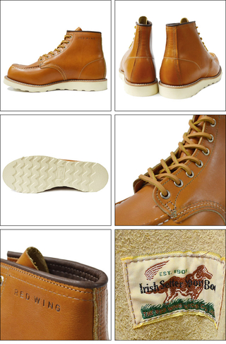 RED WING bhEBO y9875zIrish Setter 6" Moc-toe Gold Russet "Sequoia"