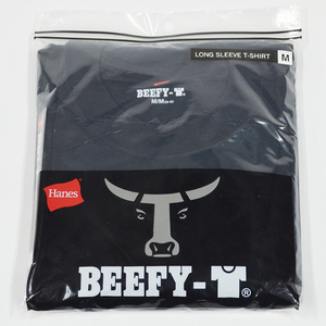 HANES wCY BEEFY LONG SLEEVE T-SHIRT H5186-090 BLACK