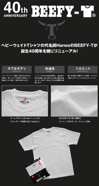 HANES ヘインズ BEEFY ポケットTシャツ 【H5190】  010WHITE