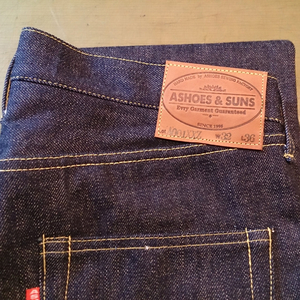 ASHOES&SUNS WORKS A001XXZ JEANS Zipper Indigo14oz. A001XXZ14IBARA