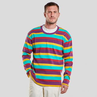 Nigel Cabourn iCWFP[{ LONG SLEEVE CREW J-51 multi stripe 80381320010