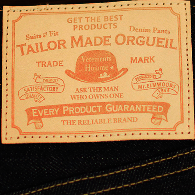 Olgueil オルゲイユジーンズ チェーンステッチ裾上げ ユニオンスペシャル 43200G 綿糸を使用したアタリの出やすいヴィンテージ仕上げ (3.5cm以上カット)