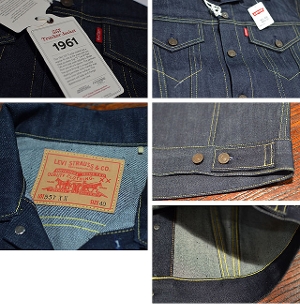 LEVI'S VINTAGE CLOTHING ���[�o�C�X �r���e�[�W �N���[�W���O 1961 TYPE3 JACKET 557XX RIGID RIGID 74998-0003�b�T�C�YW40